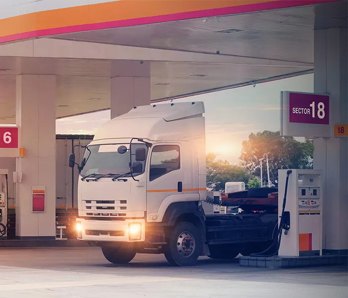 Truck at fuel station