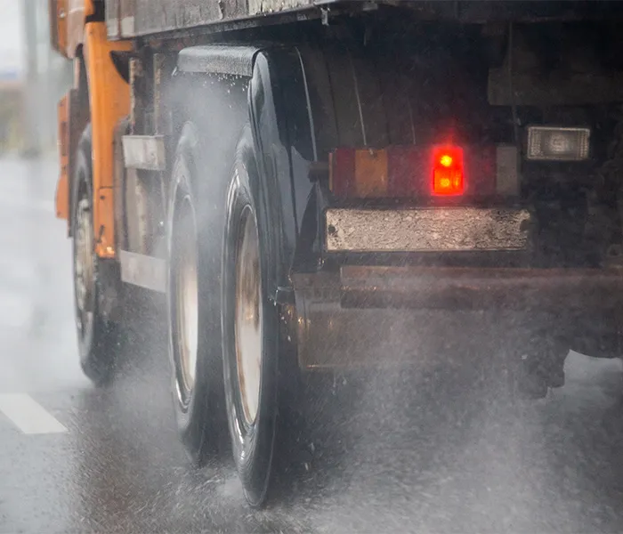 Truck in bad weather